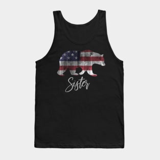 Sister Bear 4th of july flag american Tank Top